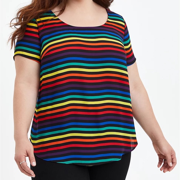 Last One - TORRID Celebrate Love Abbey Blouse - Pride - Picture 2 of 3